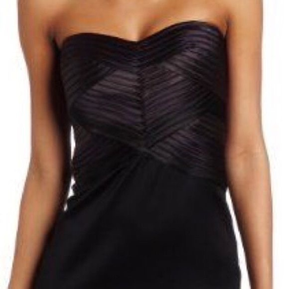 BCBG Max Azria black strapless mini dress
